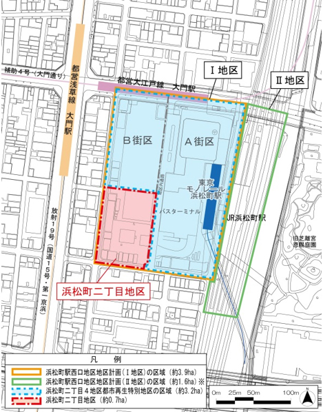 浜松町駅西側の再開発全体図